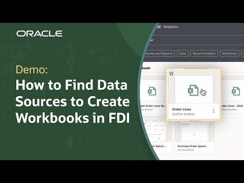 How to Find Data Sources to Create Workbooks in Oracle Analytics: Demo