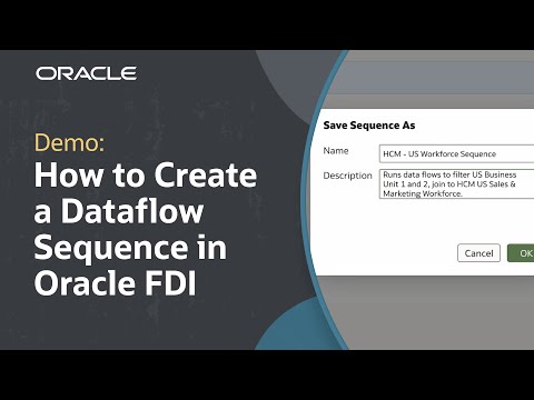 How to Create a Dataflow Sequence in Oracle Fusion Data Intelligence
