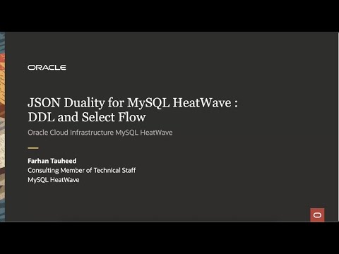 JSON Duality for MySQL HeatWave: DDL and Select Flow