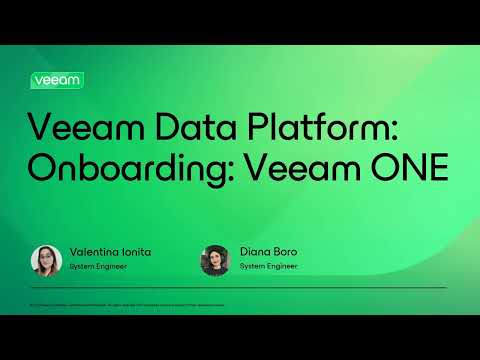 Veeam Data Platform: Onboarding: Veeam ONE
