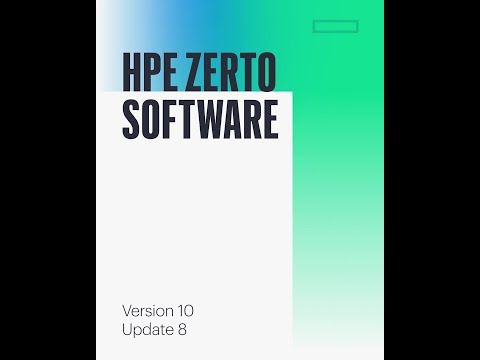 HPE Zerto Software Version 10 Update 8