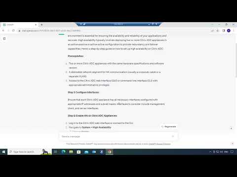 Citrix Admin – How to Configure High Availability on Netscalers with help of ChatGPT.