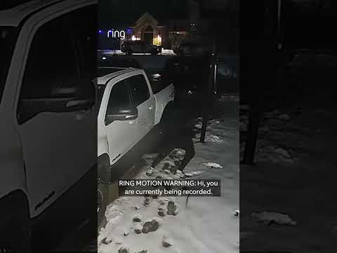A stranger is deterred when Ring Motion Warning goes off 🔔
