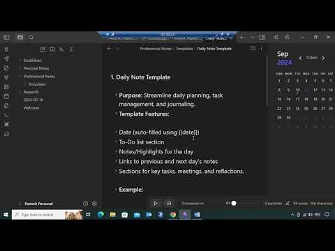 How to create a Template in Obsidian.
