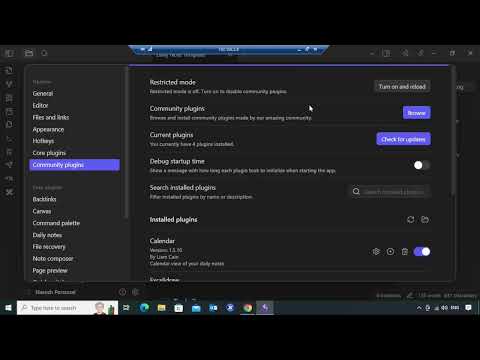 Update Plugins in Obsidian.
