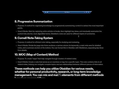 Top ten methods to organize notes in Obsidian.