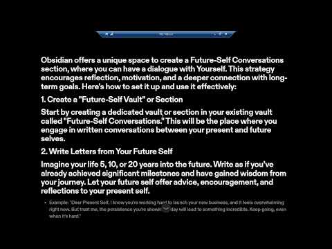 Future-Self Conversations in Obsidian: A Personal Development Practice