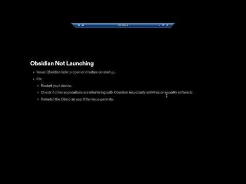 How to Troubleshoot Obsidian Application not Launching.