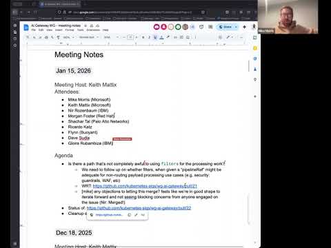 WG AI Gateway Meeting for 2026-01-15