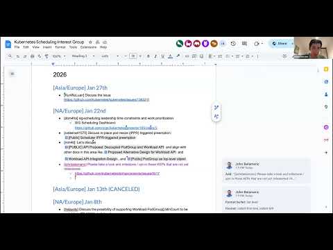 SIG Scheduling Meeting for 2026-01-22