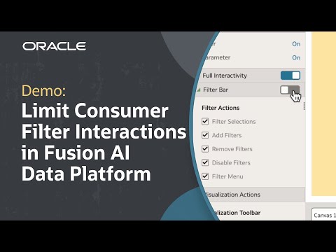 How to Disable Filter Bar Interactions in Oracle Fusion AI Data Platform