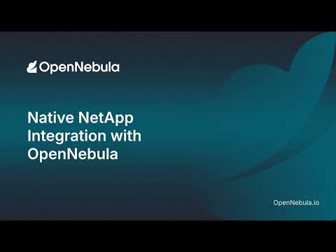 Native NetApp Integration with OpenNebula