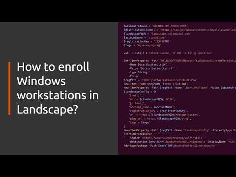 Landscape Demo: Register Windows workstations