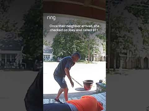 Joey’s family saw him collapse on Ring while away and called their neighbor. Joey is now doing well!