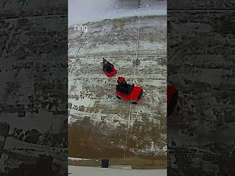Sweet snow day memories 💙 Garrison “tows” his younger brother, Harvey, around the driveway!
