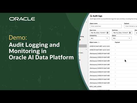 How to Use Audit Logs in Oracle AI Data Platform Workbench