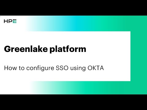 Okta SSO Setup for GreenLake