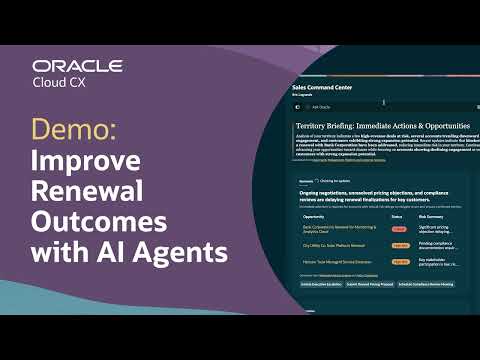 Oracle Fusion Cloud Sales Command Center: Demo