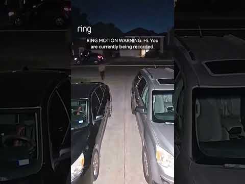 Ring Floodlight Cam’s Motion Warning sent this person’s running from Gerrell’s car!