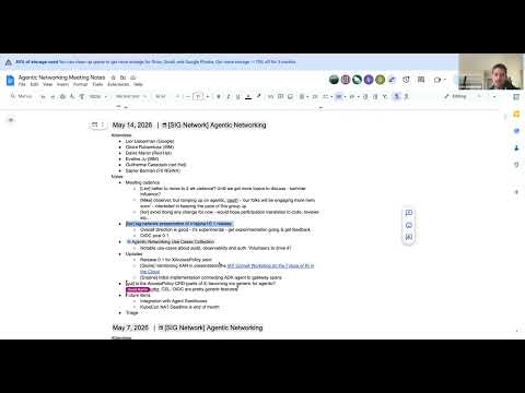 SIG Network Meeting for 2026-05-14