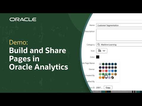 How to Create and Share Pages in Oracle Analytics Cloud