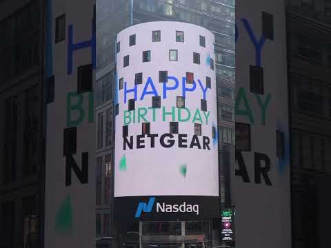NETGEAR Celebrates 30 Years by Lighting Up the Nasdaq Tower