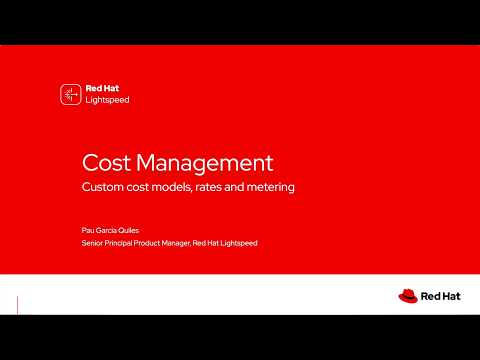 Red Hat Lightspeed cost management: custom cost models, rates & metering