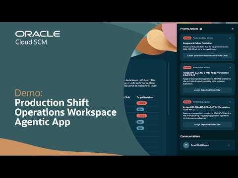 Production Shift Operations Workspace Agentic App: Demo