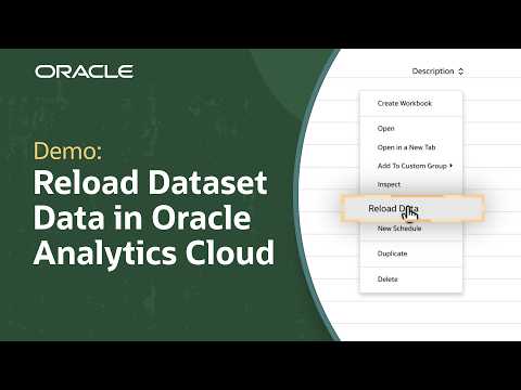 How to Reload Data from External Connections in Oracle Analytics Cloud
