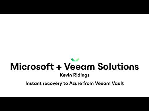 Instant Recovery to Azure from a Veeam Vault