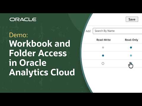 How to Manage Shared Folder and Workbook Permissions in Oracle Analytics Cloud