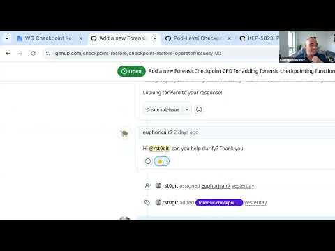 WG Checkpoint Restore Meeting for 2026-06-04