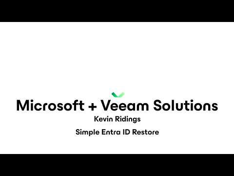 Microsoft & Veeam Simple Entra ID Restore