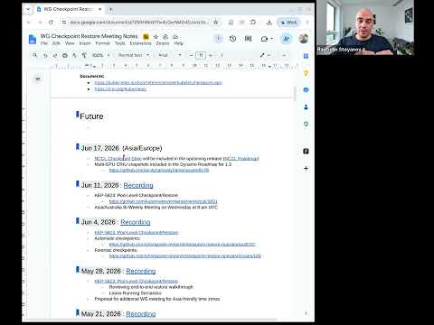 WG Checkpoint Restore Meeting for 2026-06-17