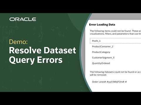 How to Fix Workbook Query Errors in Oracle Analytics Cloud