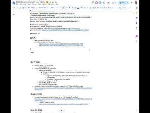 SIG Network Meeting for 2026-07-07