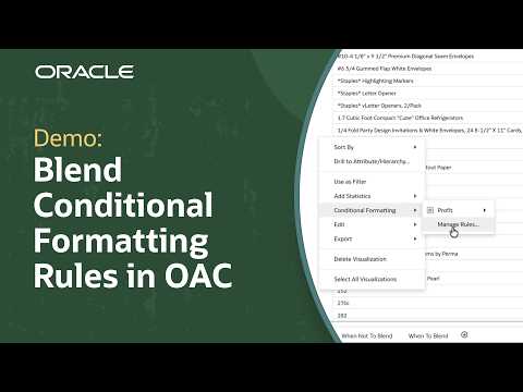 How to Use Rule Blending for Conditional Formatting in Oracle Analytics Cloud