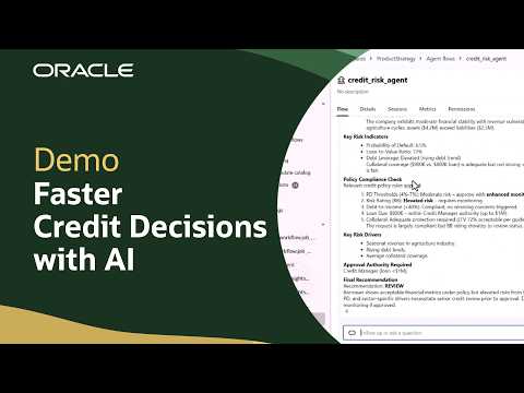 AI Credit Risk Assessment with Oracle AI Data Platform: Demo