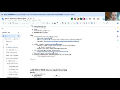 SIG Network Meeting for 2026-07-16