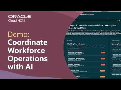Workforce Operations Command Center: Oracle Fusion Cloud HCM Demo