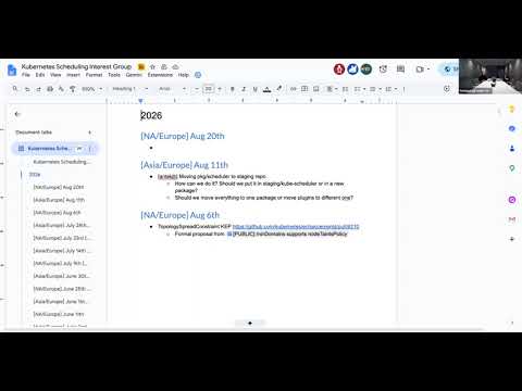 SIG Scheduling Meeting for 2026-08-11