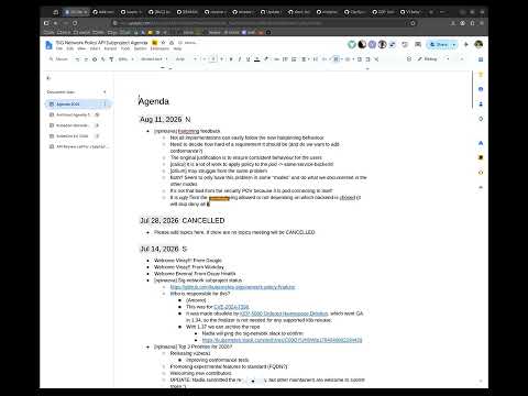 SIG Network Meeting for 2026-08-11