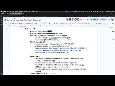[SIG Docs] Bi-Weekly Community Meeting for 2026-08-18T17:19:54Z.mp4