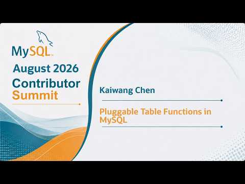 Pluggable Table Functions in MySQL