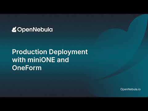 Provisioning On-Premises Clusters with OneForm and miniONE