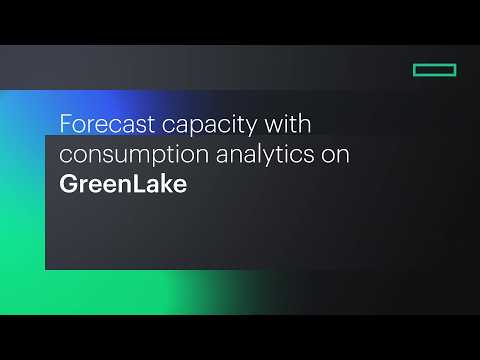 Forecast capacity with consumption analytics on GreenLake