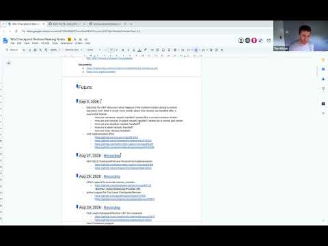 WG Checkpoint Restore Meeting for 2026-09-03