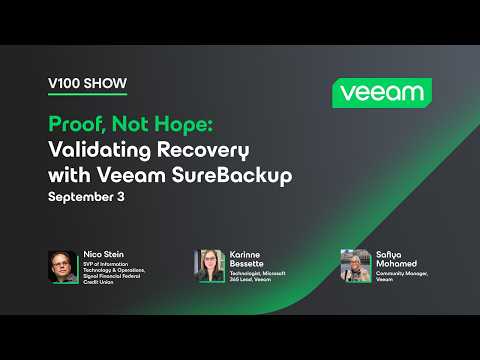 Proof, Not Hope: Validating Recovery with Veeam SureBackup | V100 Show