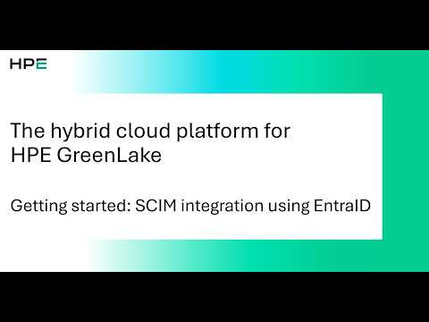 HPE GreenLake: SCIM with Microsoft Entra ID