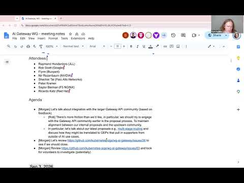 WG AI Gateway Meeting for 2026-09-10